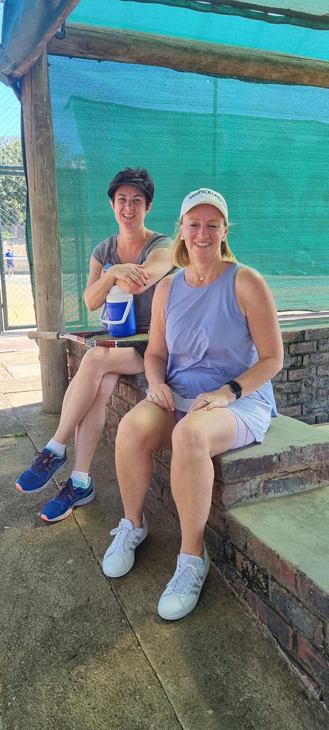 Players enjoying doubles